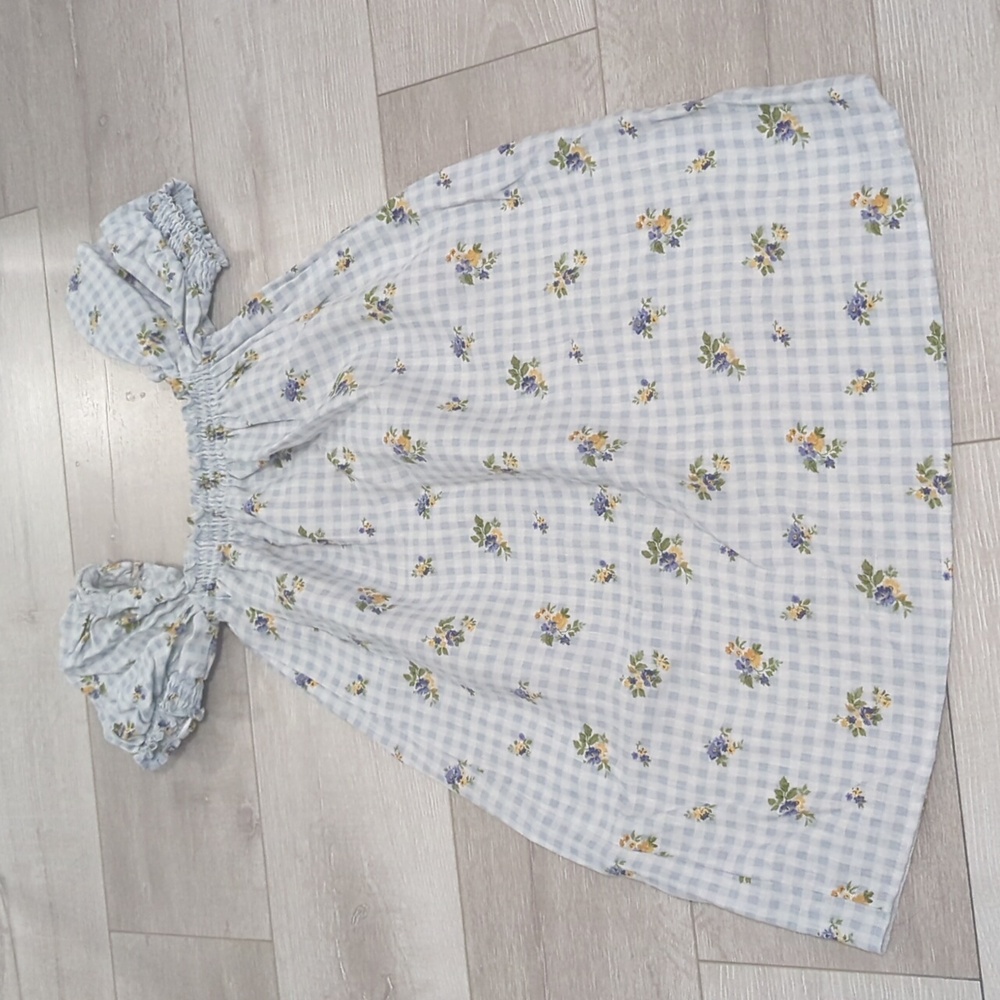⭐️Reformation White Floral Print Linen "Carsen" Puff Sleeve Shift Dress⭐️